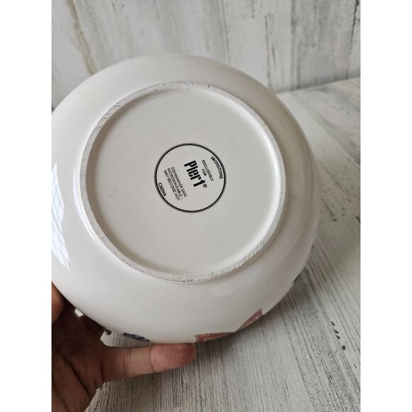 Pier 1 flower Bohemian serving a bowl platter salad ironstone spring - Picture 5 of 7